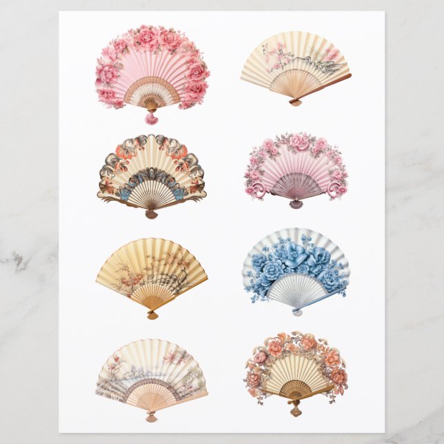 Utklipp Rokoko Handfläkt  (Framsida)