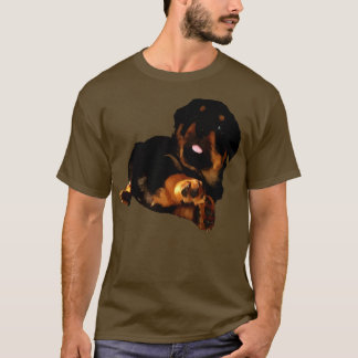 Utklippt ut rottweiler-valparvektor t shirt