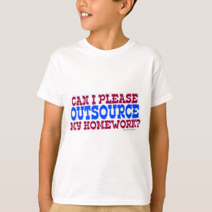 Utkontraktera hemläxan Funny School Slogan T Shirt