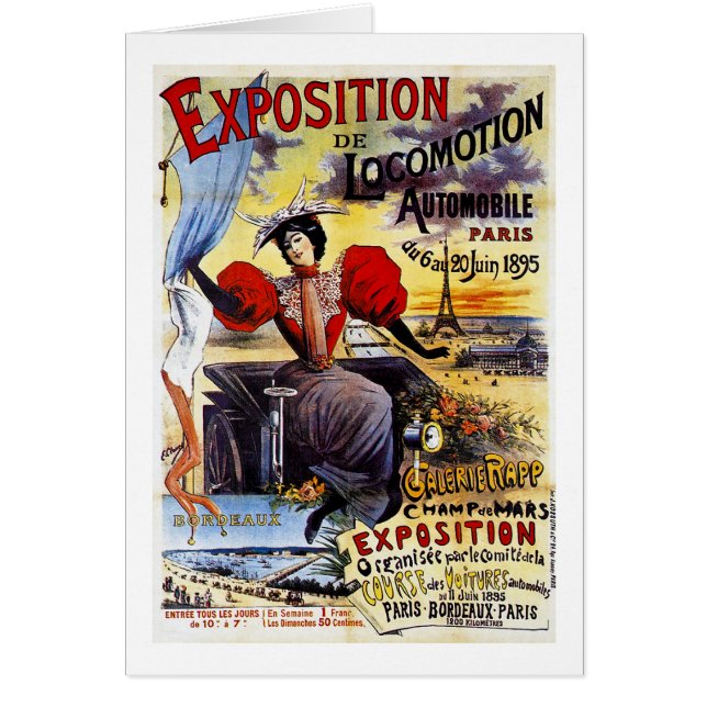 Utläggning de Locomotion 1895 - Paris - vintage Hälsningskort (Framsidan)