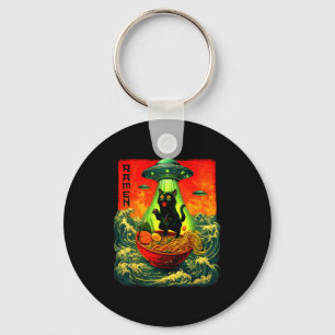 Utländsk Ramen Katt Ufo Japansk Retro Konst Gåvor Nyckelring