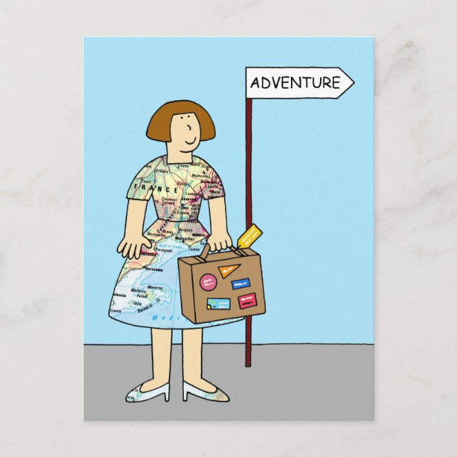 Utländska Äventyr-buss för sin resa Vykort (Framsida)