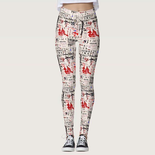 Utländskt skalat Billboard Leggings (Framsida)