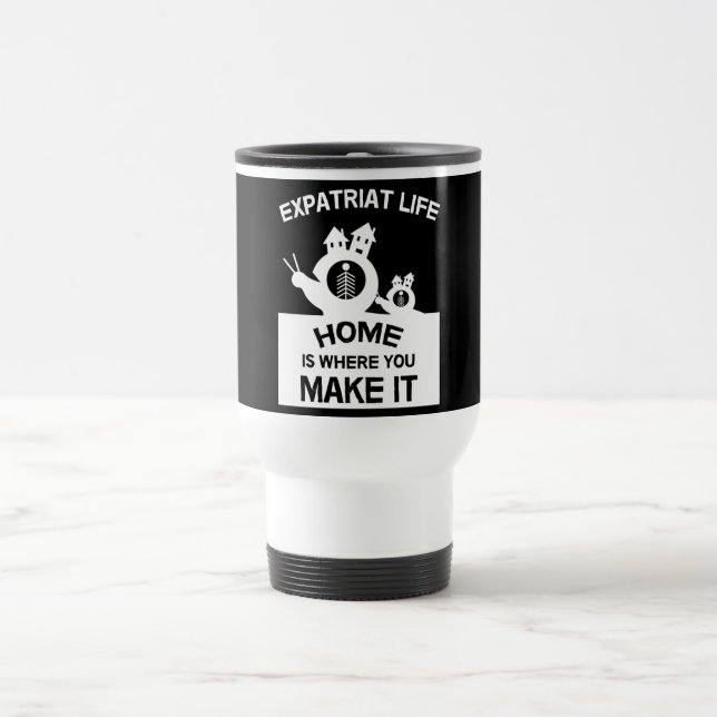 Utlandsstationerade utvandrar utomlands för att ut resemugg (Center)