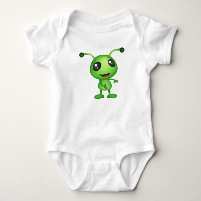 Utlänning av cute-grönt tee (Framsida)