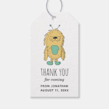 Utlänning av Cute-monster. Barn/pojkfödelsedag tac