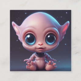 Utlänning av cute och tecknad till baby fyrkantigt visitkort