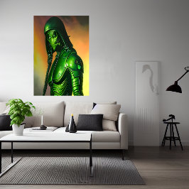 Utlänning av grönt | AI Art Poster