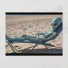 Utlänning av semester på stranden i helgdag vykort