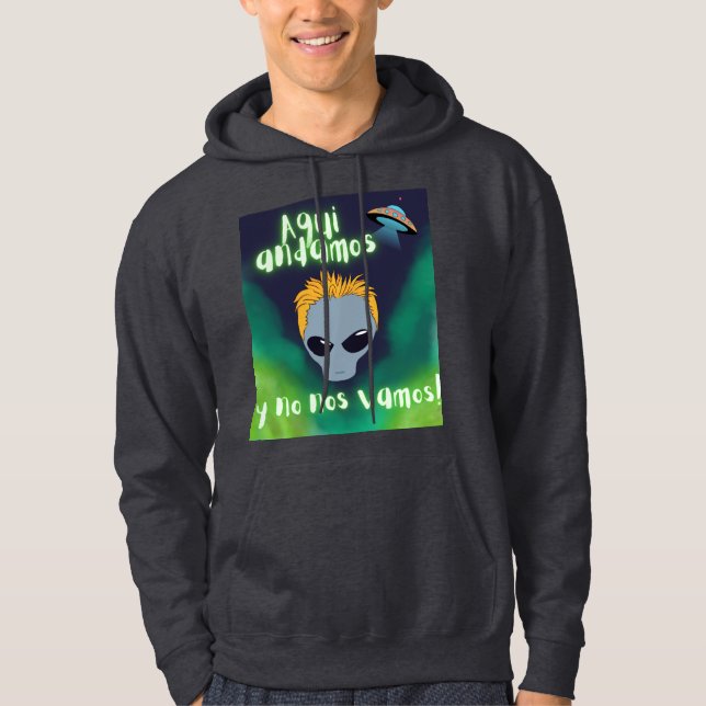 utlänning här är vi och vi ger oss inte, ufo, utom hoodie (Framsida)