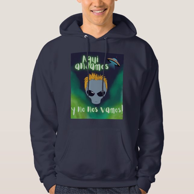 utlänning här är vi och vi ger oss inte, ufo, utom hoodie (Framsida)