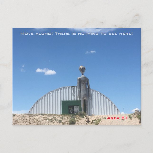 Utlänning i område 51 vykort (Framsida)