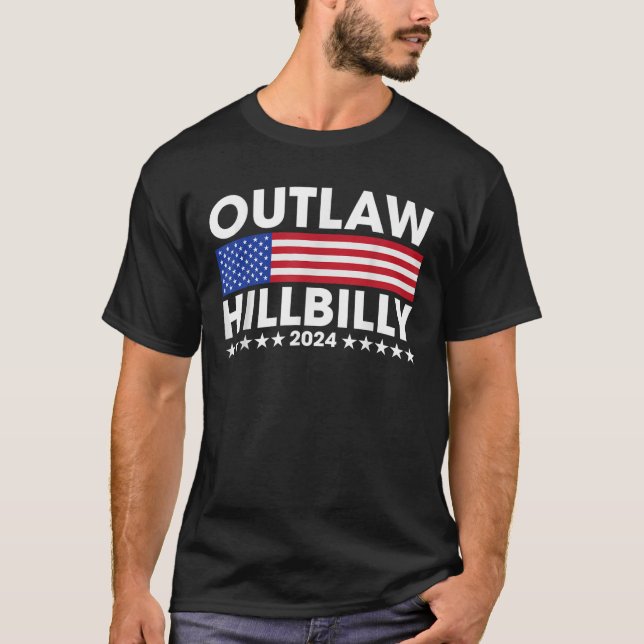 Utlaw Hillbilly 2024 Barbed Wire Western T Shirt (Framsida)