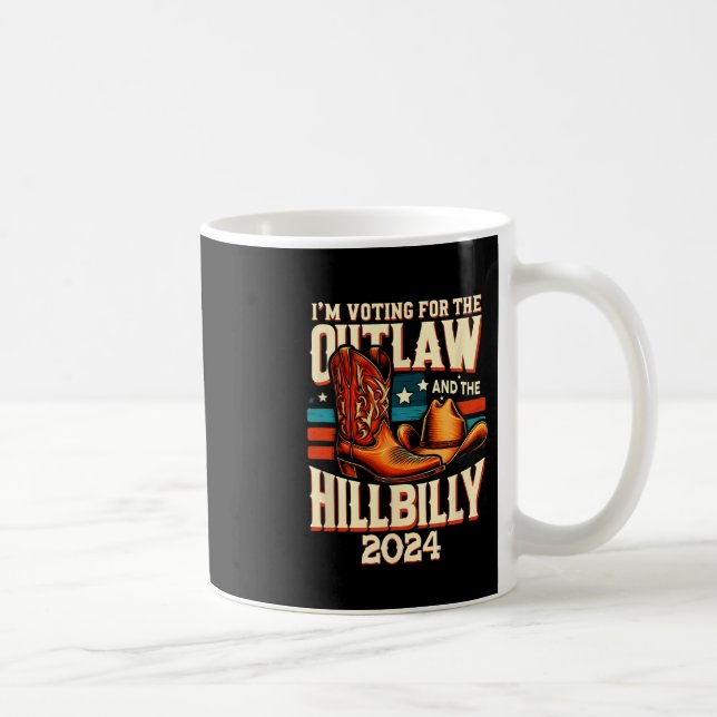 Utlaw Hillbilly 2024 US Valection Day CowboyShoes Kaffemugg (Höger)