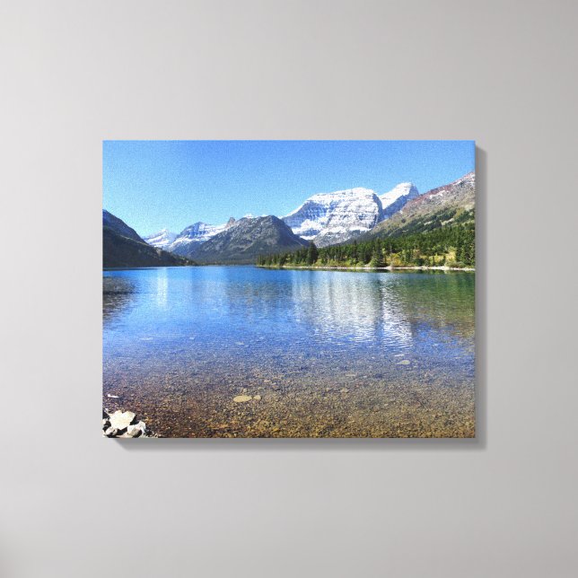 Utlopp i Cosley Sjö - Glacier National Park Canvastryck (Framsida)
