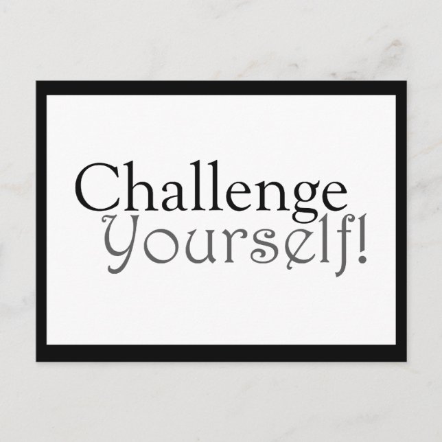 Utmana dig själv! - Motiveringskort Vykort (Framsida)