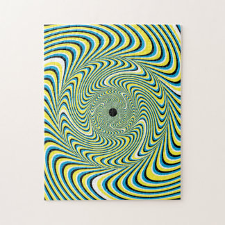 Utmana optisk Illusion-pussel för blå och Gult Pussel