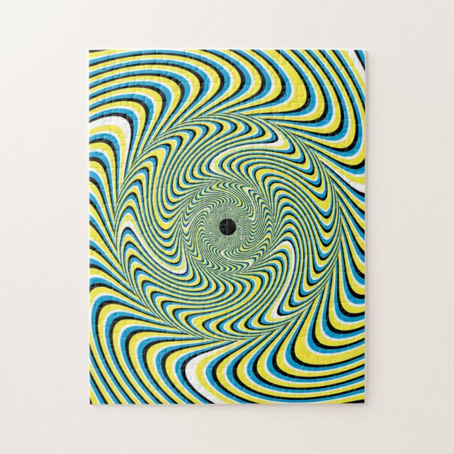 Utmana optisk Illusion-pussel för blå och Gult Pussel (Vertikal)