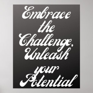 "Utmana utmaningar - Motiveringell typografi Poster
