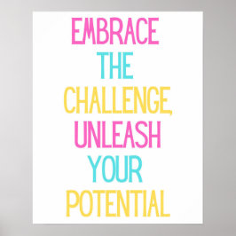 Utmana utmaningen, frigöra din potential- poster