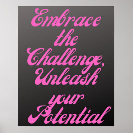Utmana utmaningen inspirationsinriktad Rosa Chalk Poster