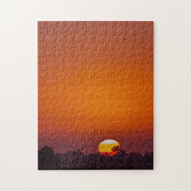 Utmanande av Orange Träd Sunset San Diego Pussel (Vertikal)