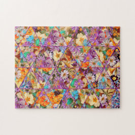 Utmanande Collagekonst Blommig Pussel