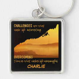 UTMANAR nyckelringen för eget namn Fyrkantig Silverfärgad Nyckelring