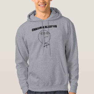 Utmaning accepterad ursinneansiktetecknad Meme Sweatshirt