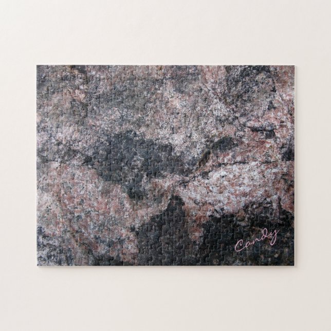 Utmaning för godis för stenstruktur rosa pussel (Horisontell)