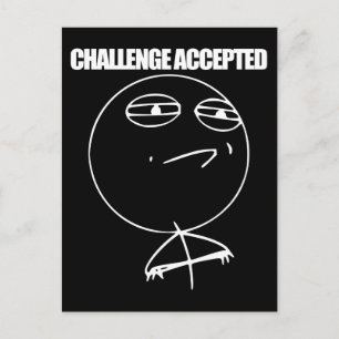 Utmaningen accepterad vykort