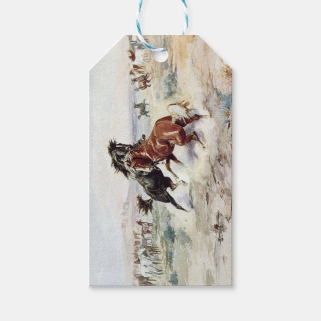 Utmaningen (hästar i den amerikanska Västern) Presentetikett (Framsidan)