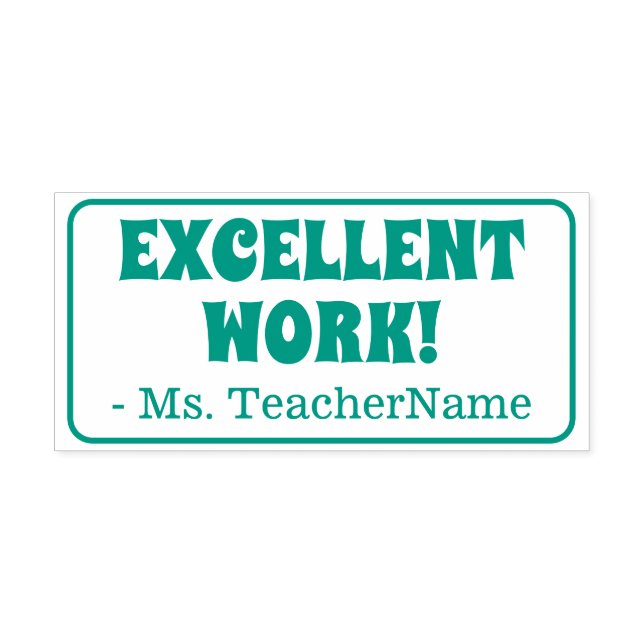 "UTMÄRKT ARBETE!" Bekräftelse Rubber Frimärke Självfärgande Stämpel (Design)