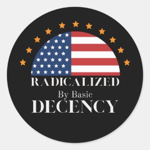 Utmärkt av Basic Decency USA flagga Runt Klistermärke