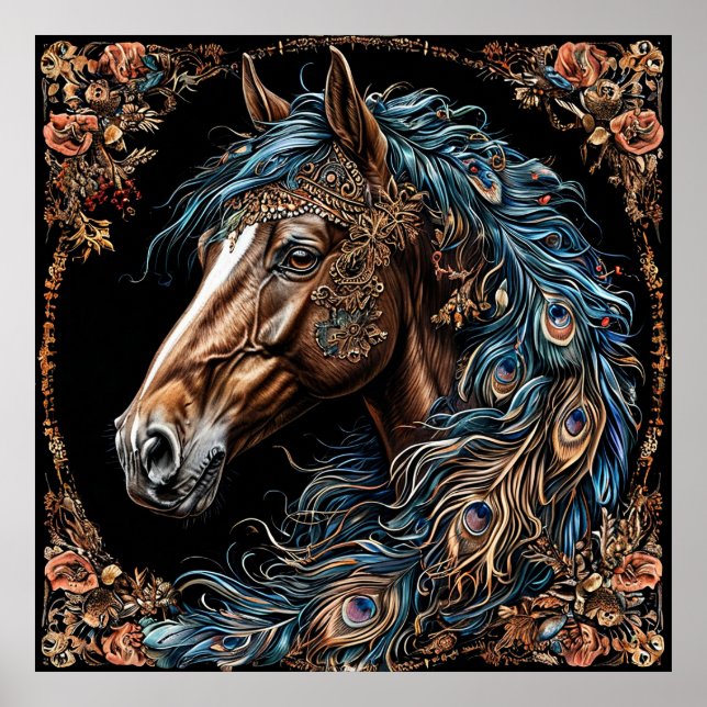 🐎 Utmärkt Blå Häst Väggkonst 💙 Blå Man (Framsidan)