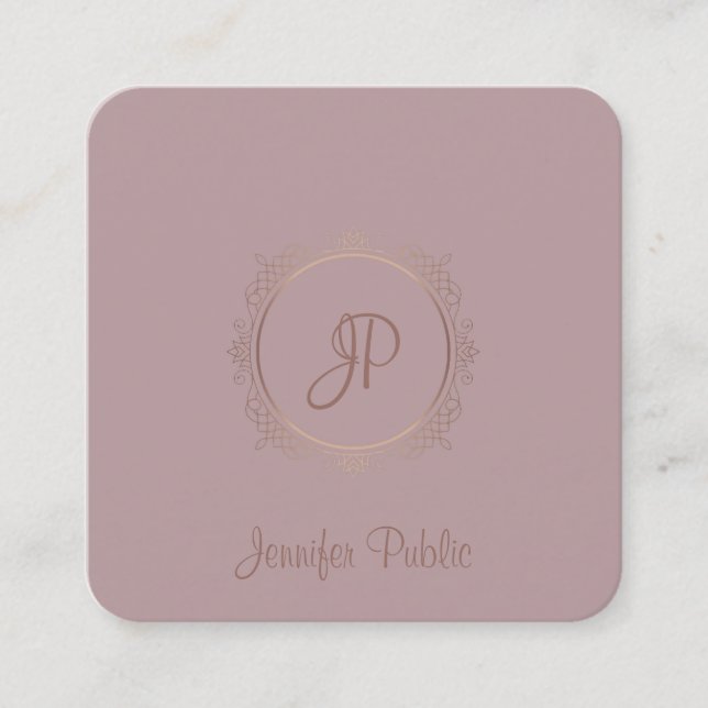 Utmärkt Design Calligraphy Script Modern Namn Fyrkantigt Visitkort (Framsida)