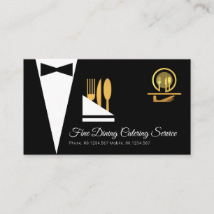 Utmärkt Elegant, svart, Tuxedo-Bra Dining Visitkort
