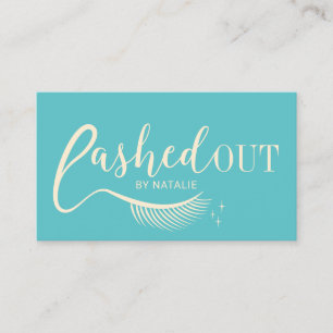 Utmärkt Eyelash Makeup Artist Teal & Guld Visitkort