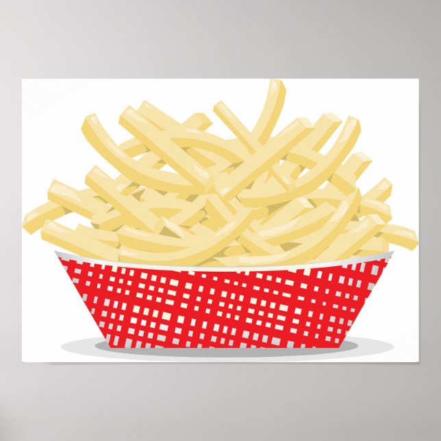 Utmärkt Fransk Fries Retro Fast Food Poster (Framsidan)