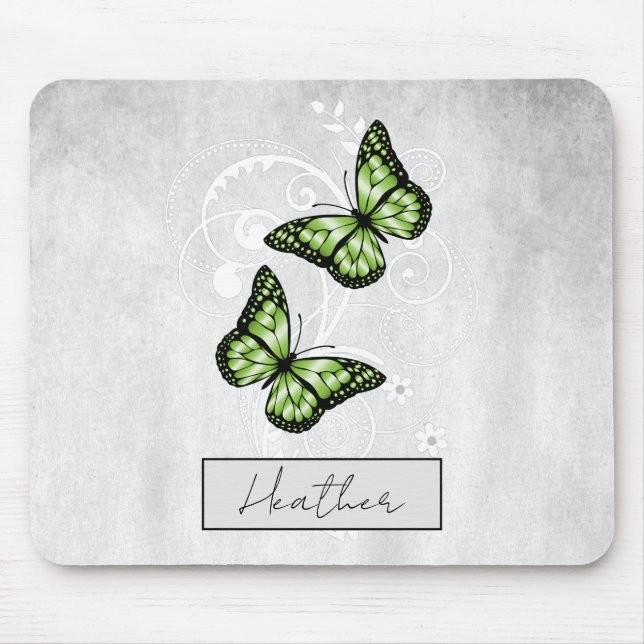 Utmärkt Grönt Butterflies Musmatta (Framsidan)