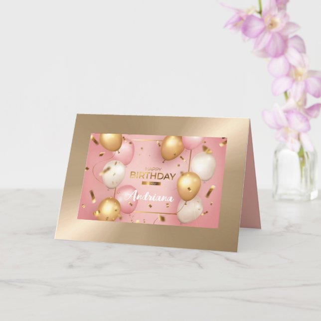 Utmärkt hälsningskort för Rosa Guld Personlig  Kort (Orkide)