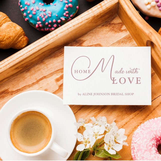 Utmärkt, minimalistisk kalligrafi, hemgjord Kärlek Stämpel (Exquisite Elegant Minimalist Calligraphy Home Made with Love Rubber Stamp.)