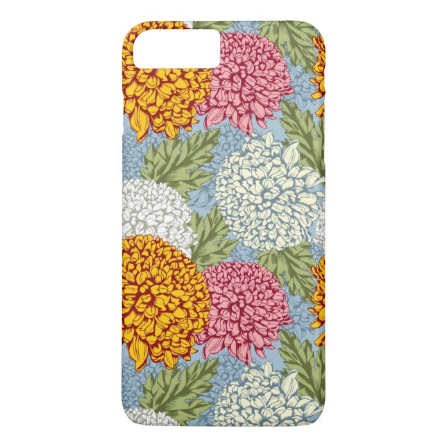 Utmärkt mönster med chrysanthemums Case-Mate iPhone skal (Baksida)