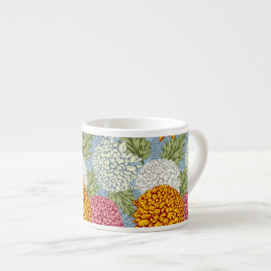 Utmärkt mönster med chrysanthemums espressomugg