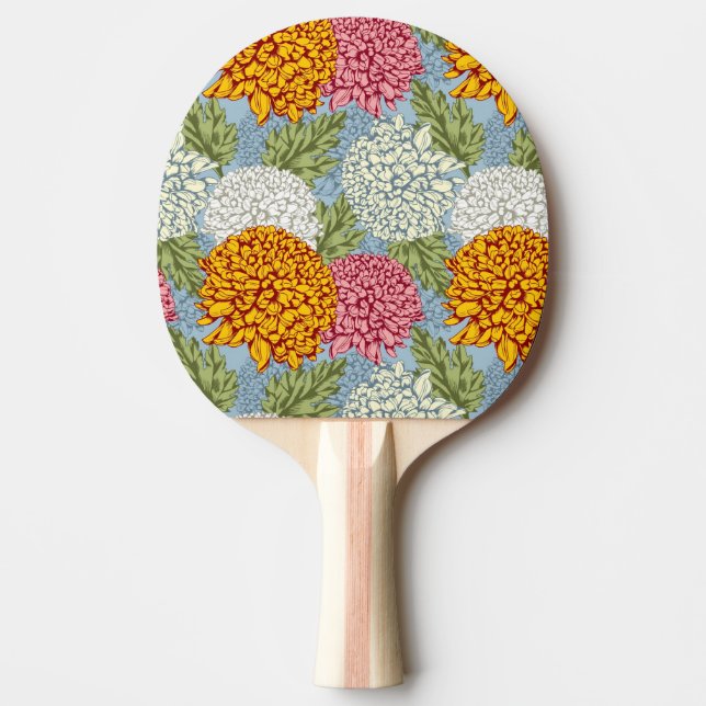 Utmärkt mönster med chrysanthemums pingisracket (Framsidan)
