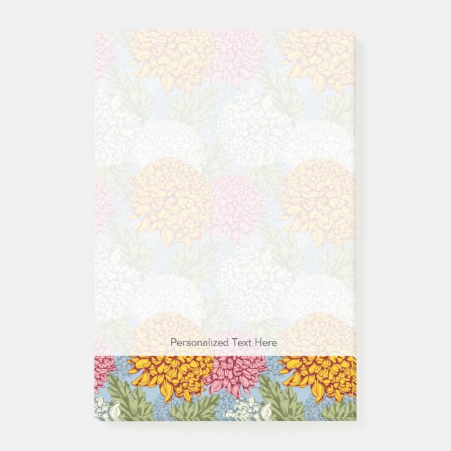 Utmärkt mönster med chrysanthemums post-it block (Framsida)