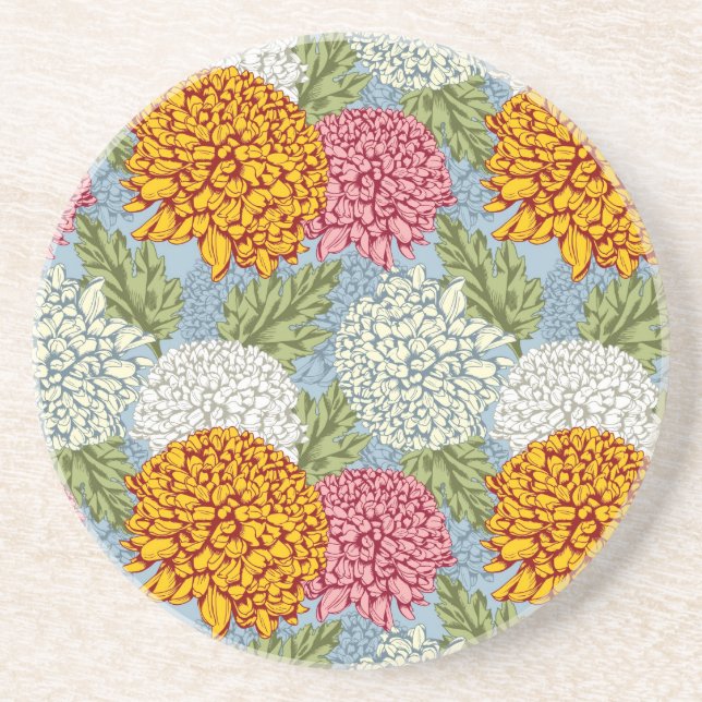 Utmärkt mönster med chrysanthemums underlägg sandsten (Framsidan)
