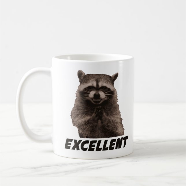 Utmärkt ond konspirera Raccoon Kaffemugg (Vänster)