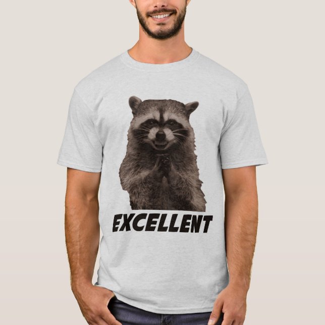 Utmärkt ond konspirera Raccoon Tee Shirt (Framsida)