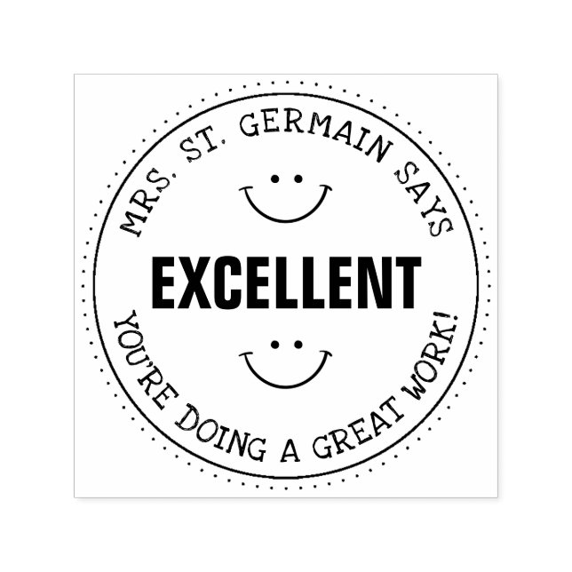 Utmärkt | Personliga lärare Självfärgande Stämpel (Design)